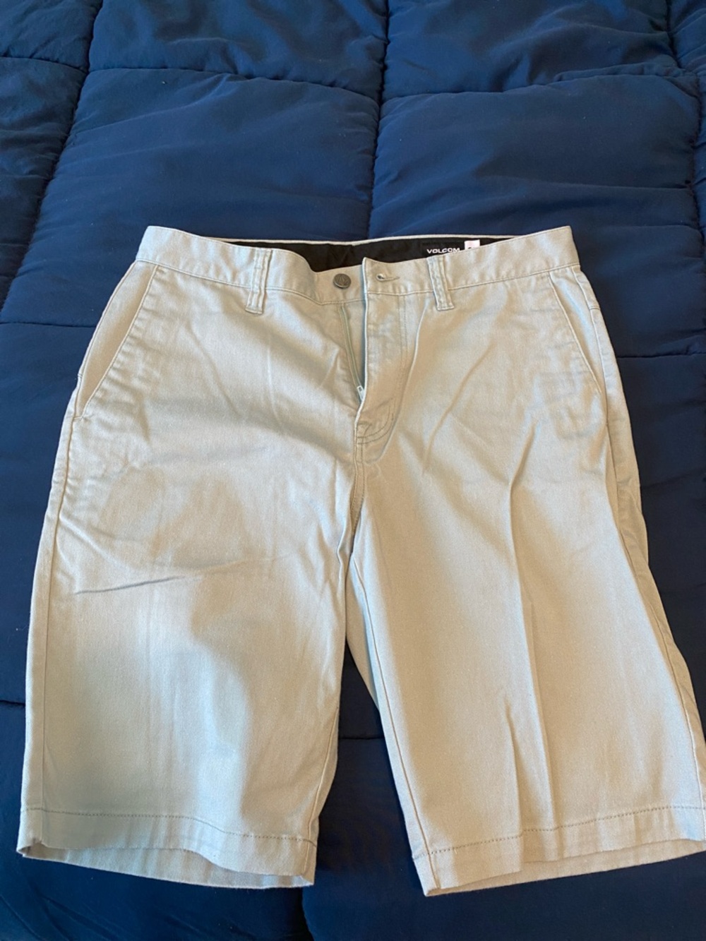 Volcom Men's Light Blue Flat Front Chino Shorts
